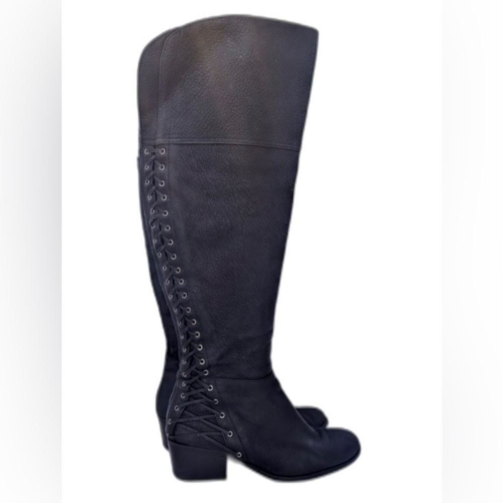 Vince Camuto Over the Knee-High Corset laced back Leather Boots